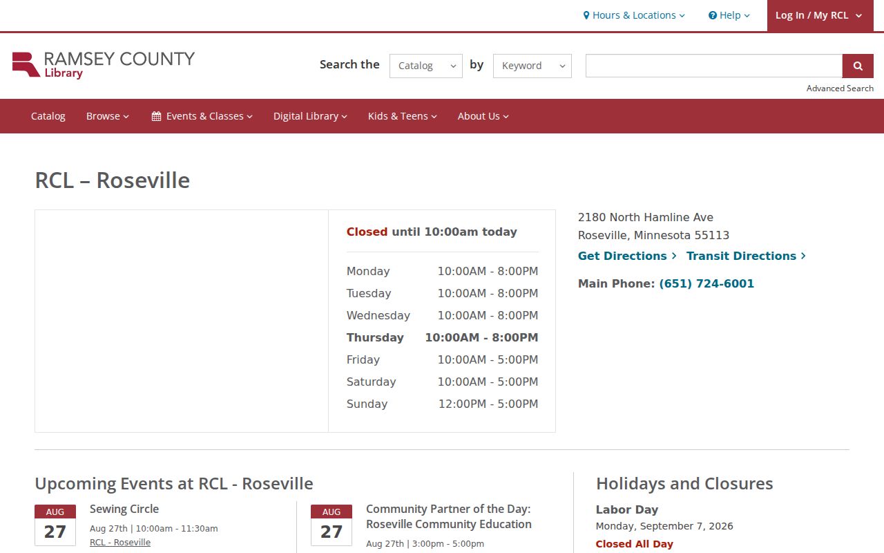 Roseville city directory research at Roseville Ramsey County Library