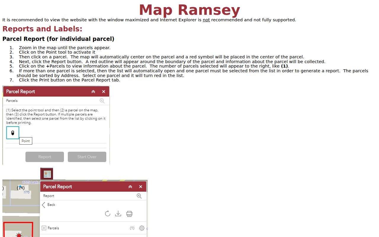 Roseville residents directory MapRamsey parcel viewer