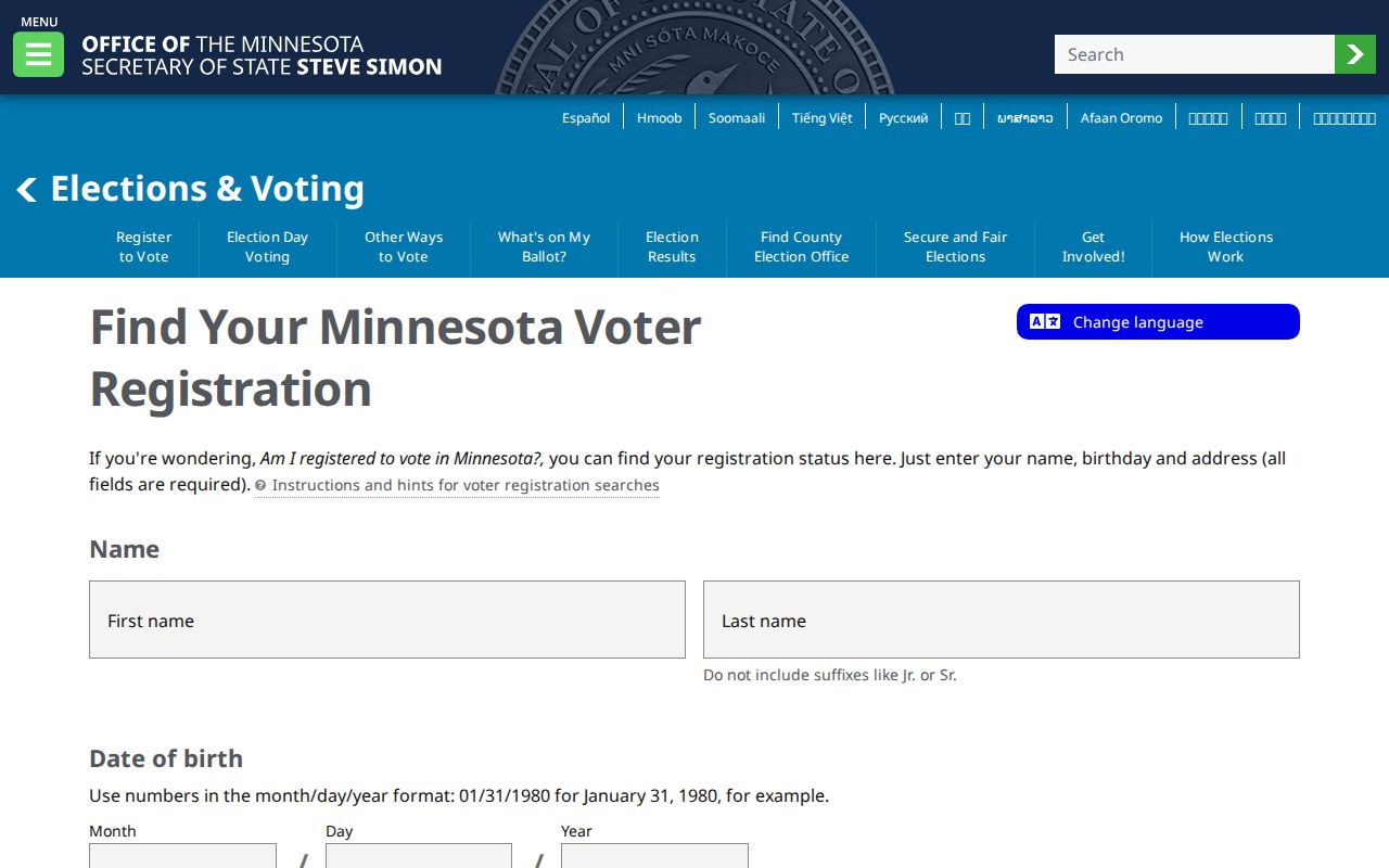 Roseville residents directory MNVotes registration lookup