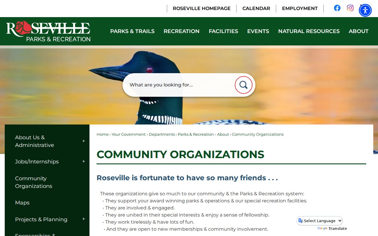 Roseville neighbors reference showing Roseville community organizations