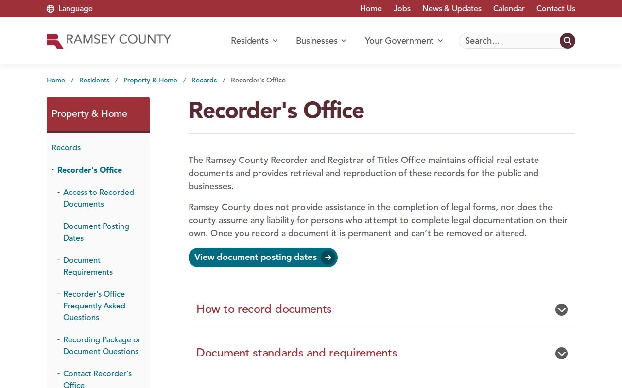 Roseville previous residents research at the Ramsey County Recorder office
