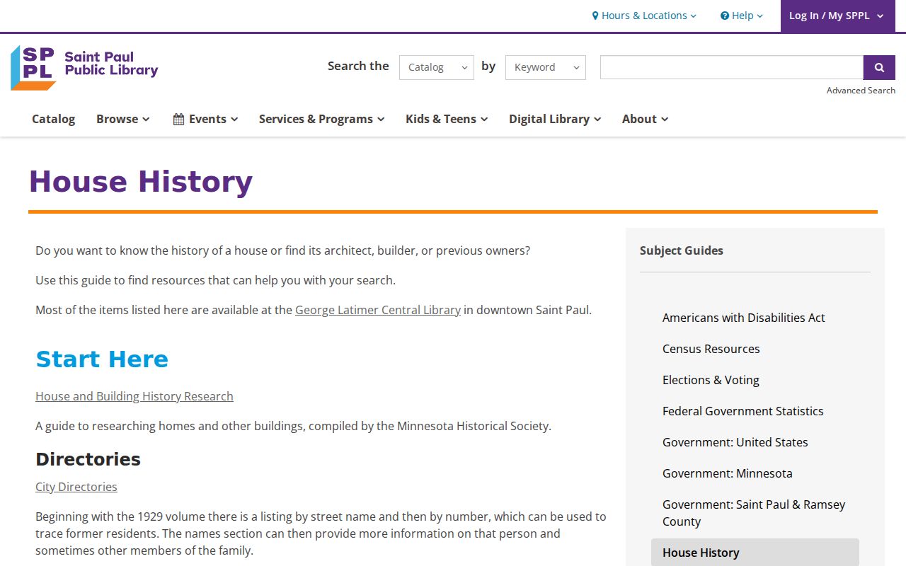 Roseville previous residents house-history research through Saint Paul Public Library